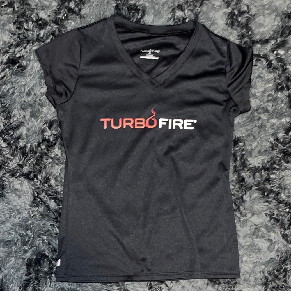 Beachbody TurboFire V-Neck Black Tee